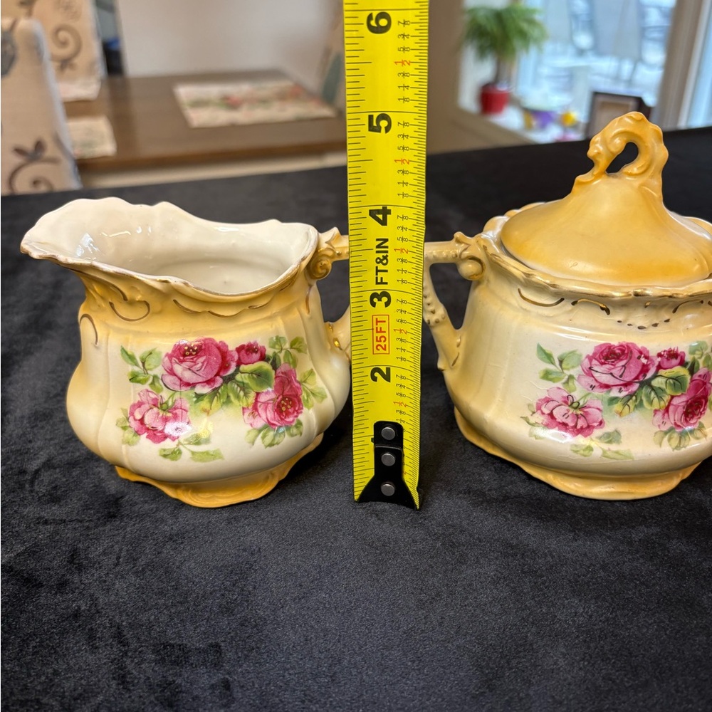 Vintage R.S.Prussia Porcelain Creamer And Covered Sugar - Bowl Set - Picture 9 of 9